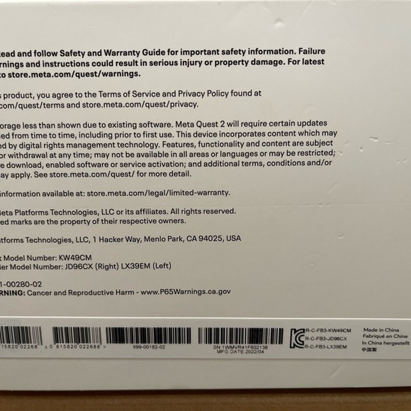 Gently pre owned Metta Quest 2 128 GB with xtra memory - Picture 4 of 8